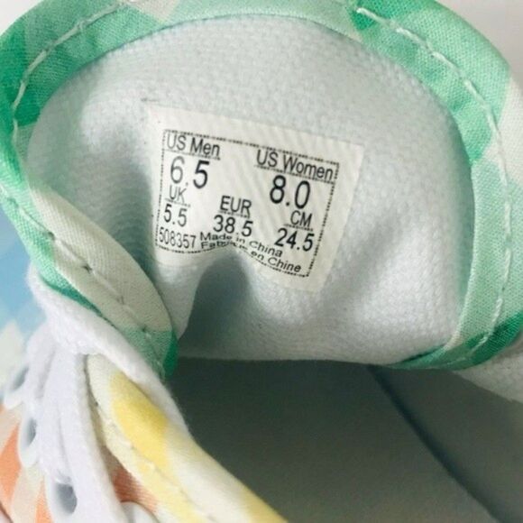 New! Vans Cherry Gingham Block Embroidered Patchwork Authentic Low Top Sneakers - Picture 10 of 11